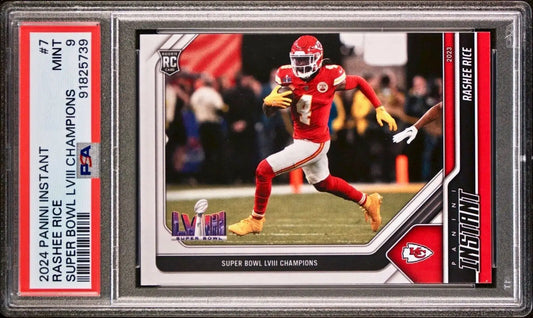 Rashee Rice 2023 Panini NFL Superbowl Champions #7 Card PSA 9 Mint - Football Card Single