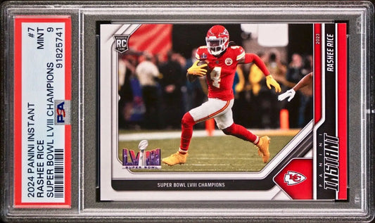 Rashee Rice 2023 Panini NFL Superbowl Champions #7 Card PSA 9 Mint - Football Card Single