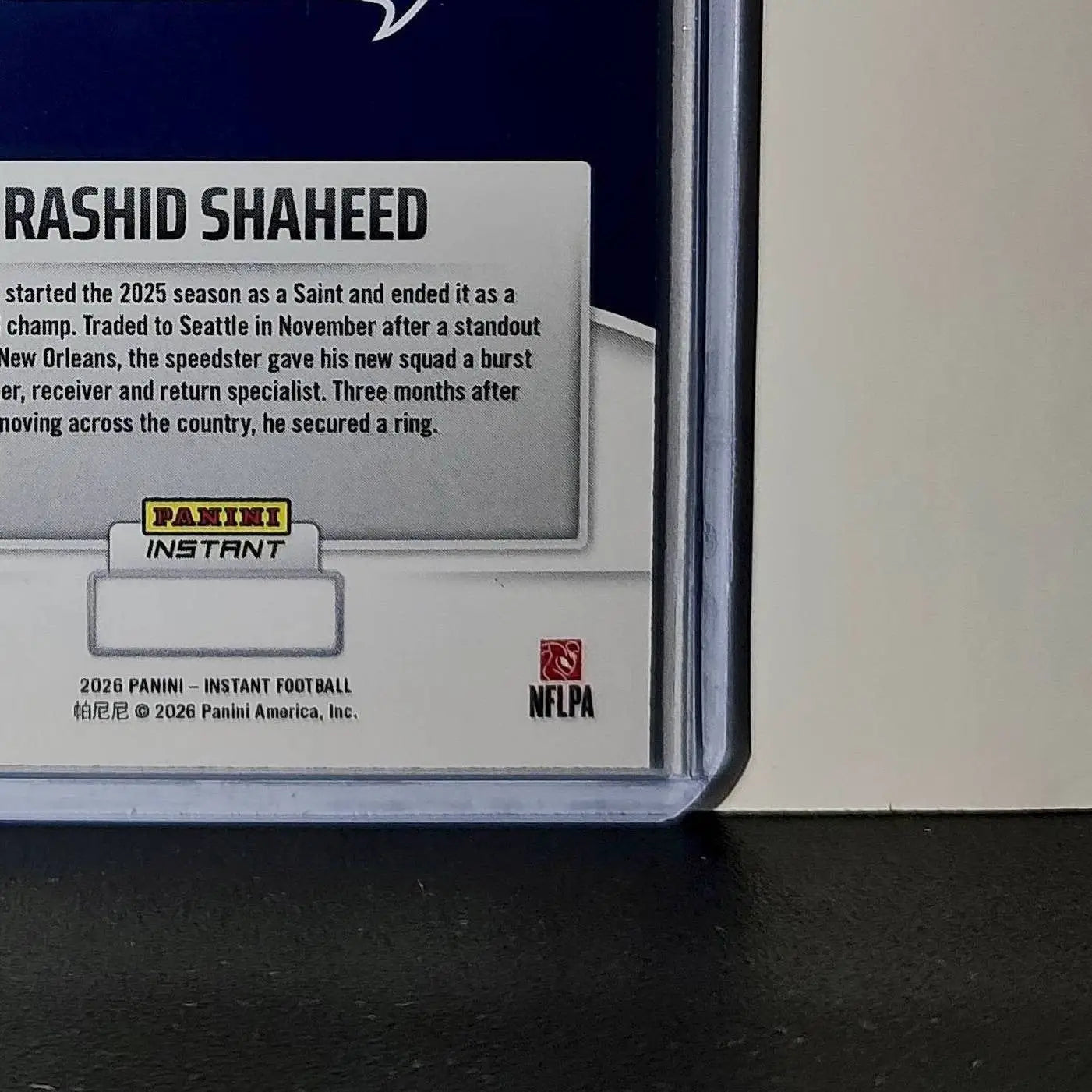 Rashid Shaheed 2026 Panini NFL Super Bowl LIX Champions #8 Card Seattle Seahawks - Football Card Single
