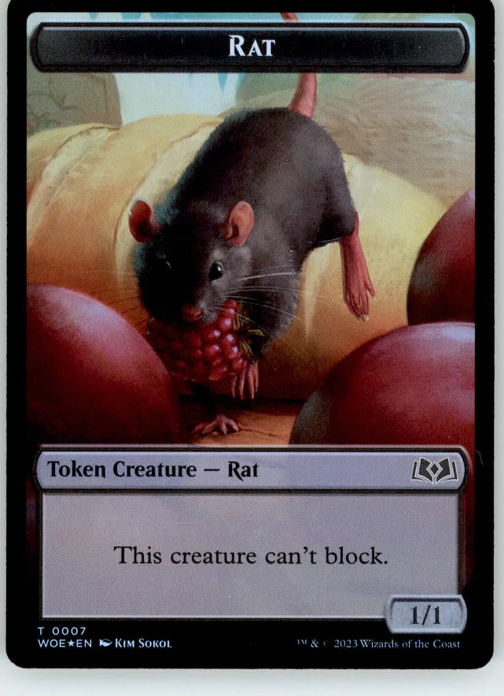 Rat // Food (0011) Token - Wilds of Eldraine - 7 // 11 - Foil NM Magic