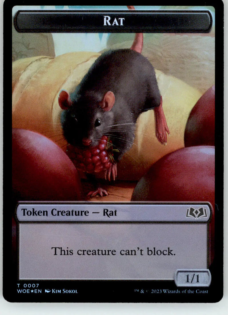 Rat // Food (0011) Token - Wilds of Eldraine - 7 // 11 - Foil NM Magic