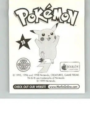 Raticate - 1999 Merlin Pokemon Stickers - #20 - Non_sport - Non-Sports Card Single