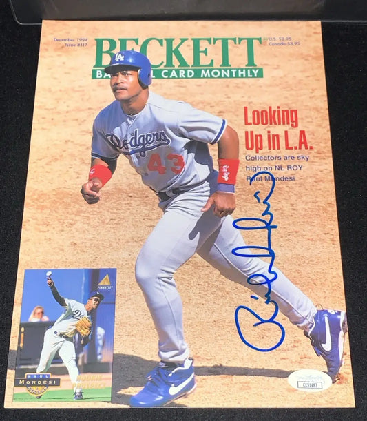 Raul Mondesi Beckett Magazine Auto Dec 1994 Los Angeles Dodgers Cover JSA - Sports Memorabilia (Jerseys balls helmets