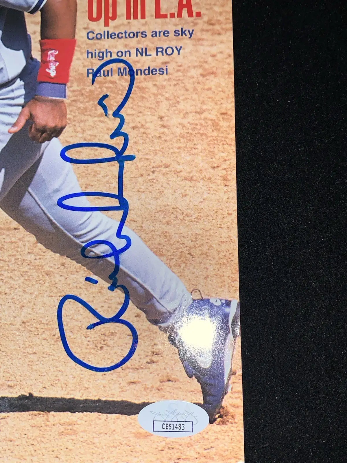 Raul Mondesi Beckett Magazine Auto Dec 1994 Los Angeles Dodgers Cover JSA - Sports Memorabilia (Jerseys balls helmets