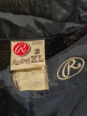 Rawlings Pullover Jacket Mens 3XL Yankees Navy Short Sleeve Windbreaker Logo - Apparel