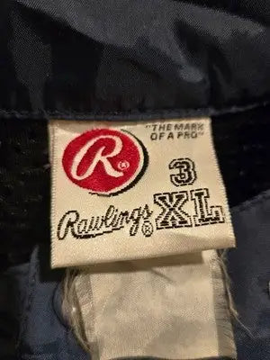 Rawlings Pullover Jacket Mens 3XL Yankees Navy Short Sleeve Windbreaker Logo - Apparel