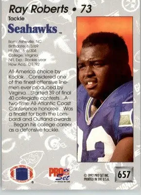 Ray Roberts - 1992 Pro Set - #657 - RC Football - Football Card Single