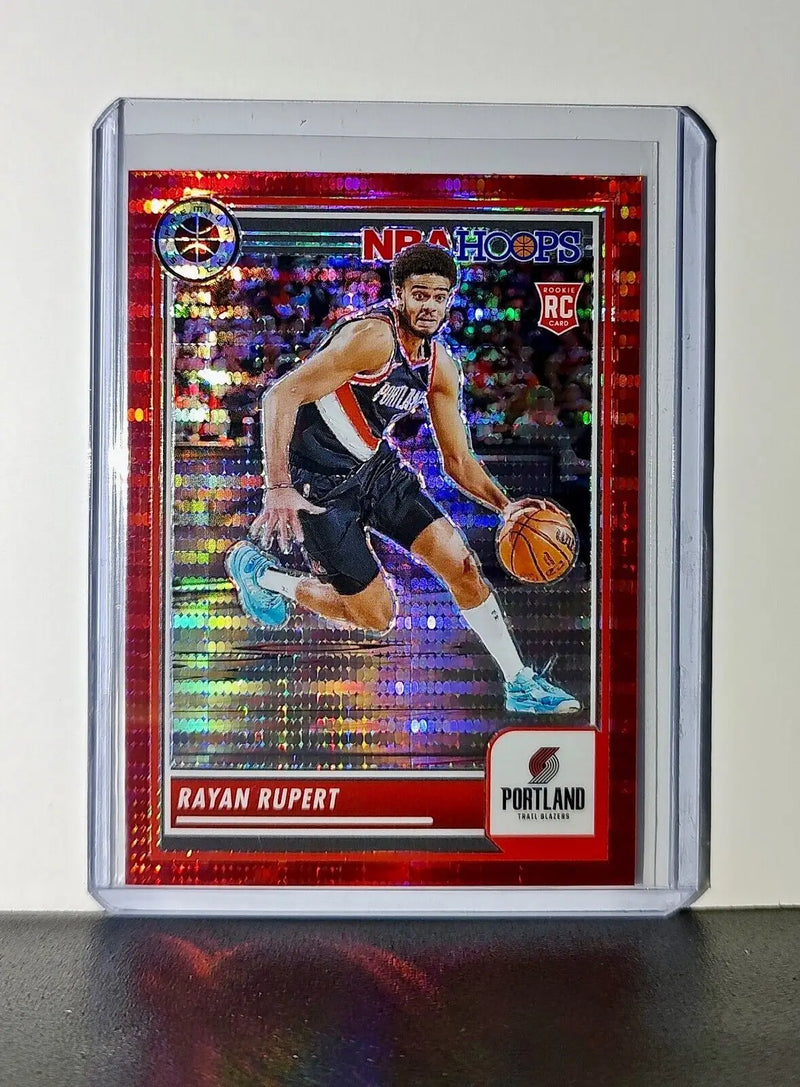 Rayan Rupert 2023-24 Panini Premium NBA Hoops #155 Rookie Red Pulsar Prizm
