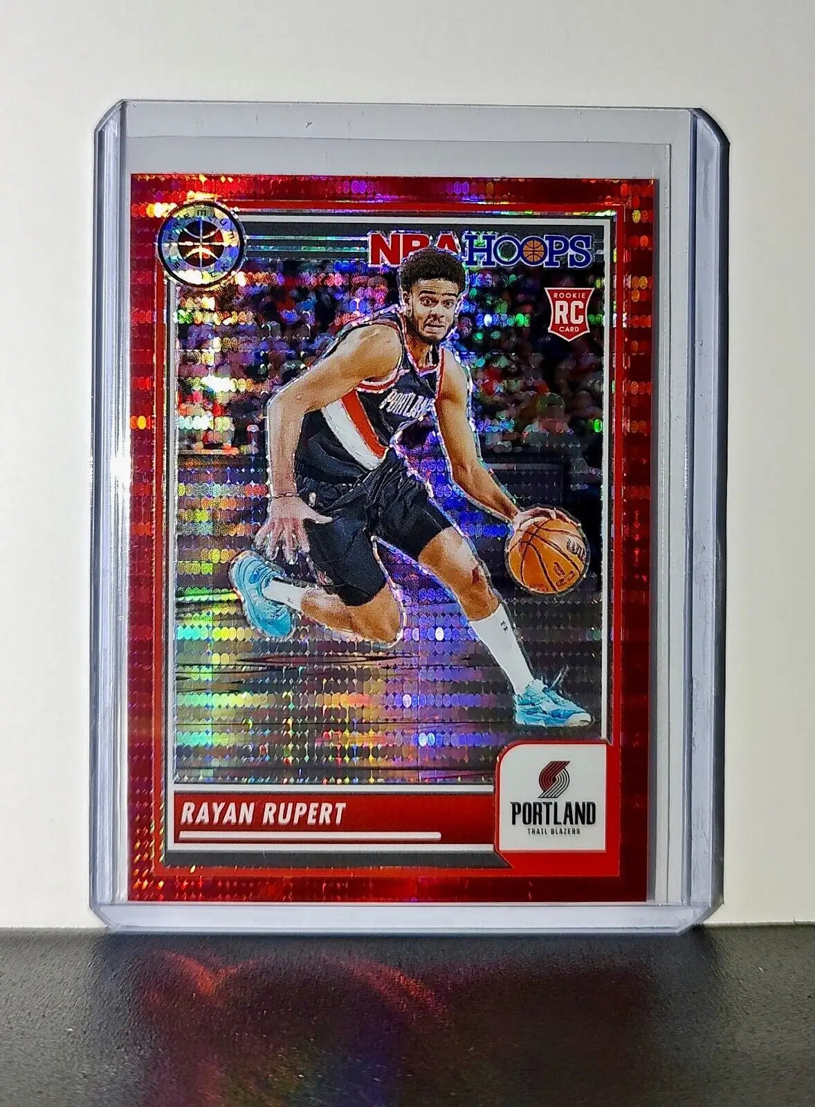 Rayan Rupert 2023-24 Panini Premium NBA Hoops #155 Rookie Red Pulsar Prizm - Basketball Card Single
