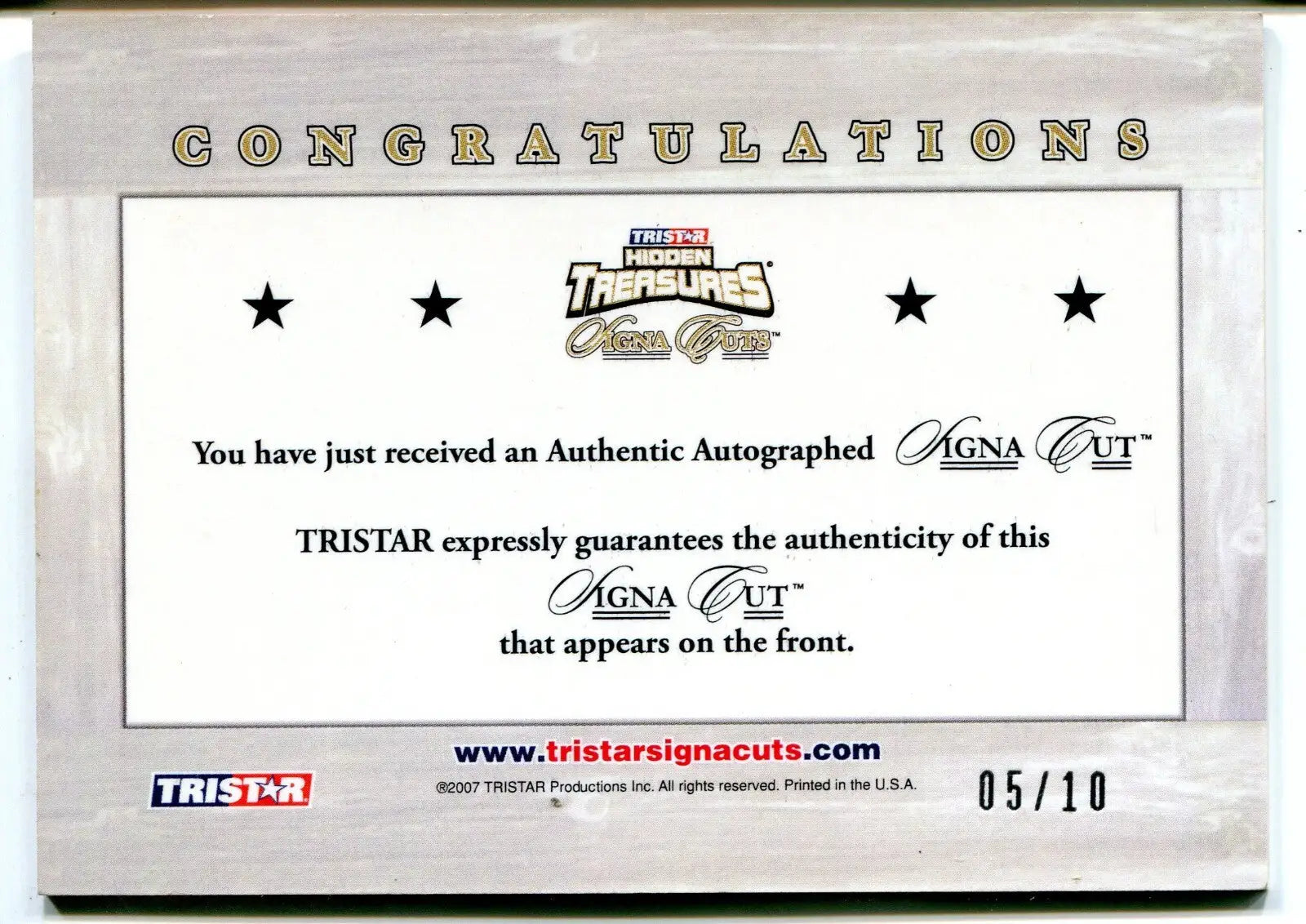 Rayfield Wright 2007 Tri-Star Signa Cuts HOF AUTO CUT #5/10 Dallas Cowboys D:’22 - Football Card Single