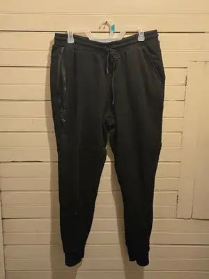 RBX Sweatpants Mens XL Black Drawstring Jogger Zipper Pocket Cuffed Fleece Lined - Apparel