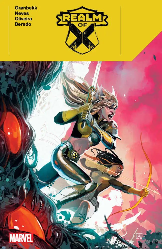 Comic book cover featuring a female superhero from Realm Of X trading cards