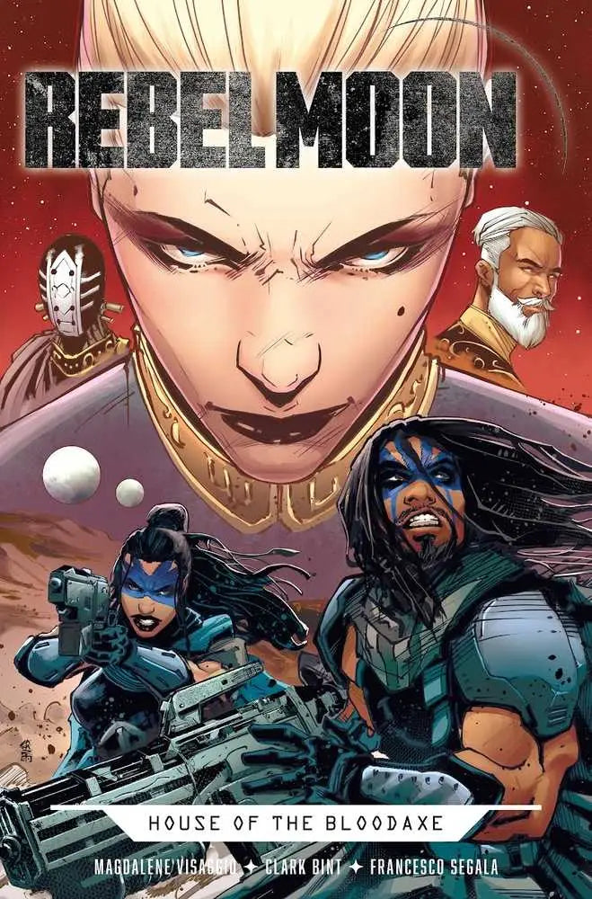 Comic book cover for Rebel Moon featuring sci-fi characters in action