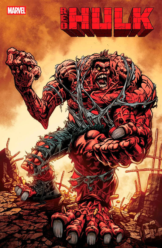 Red Hulk comic book cover featuring Danny Earls Variant Doom art