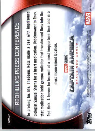 Red Hulk’s Press Conference 2025 Topps Chrome Marvel #BNW-22 Brave New World - Marvel Card Single