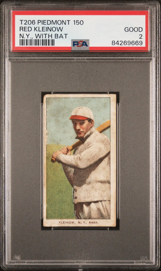 Red Kleinow 1909-11 T206 Piedmont 150 N.Y. With Bat PSA 2 Good - Baseball Card Single