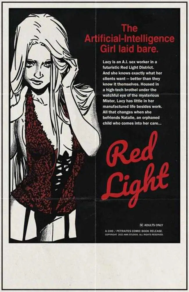 Noir-style movie poster art for Red Light, a mature erotic film homage variant