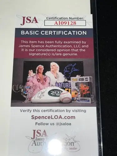 JSA authentication card for Red Murff Reunion Ticket featuring Gene Elston and Sid Hudson