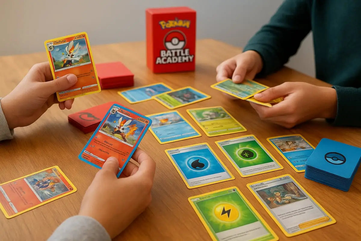 Red Pokemon Battle Academy card box for mastering battles