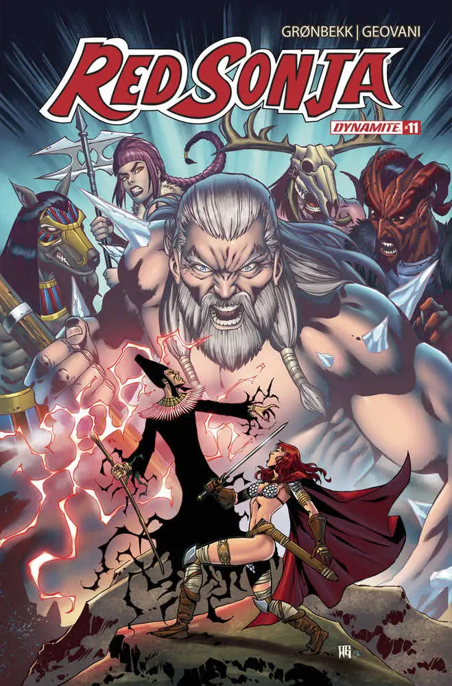Red Sonja comic book cover featuring warriors and magic for trading cards collectors