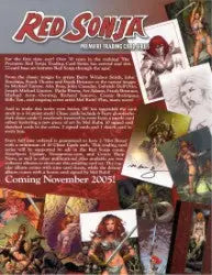 Promotional poster for Red Sonja art book on Red Sonja Trading Card Sell Sheet