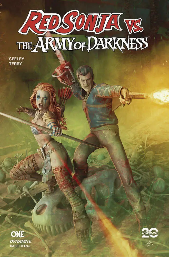 Red Sonja vs Army of Darkness comic cover featuring Red Sonja and Hyborian Age elements
