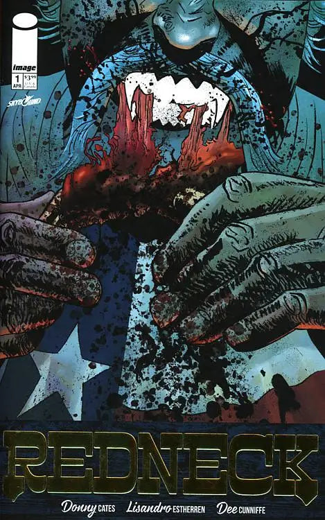Comic book cover of REDNECK #1 featuring a dark silhouette with sharp teeth