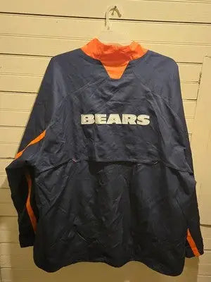 Reebok Jacket Mens 3XL Chicago Bears Navy Orange Team Apparel Windbreaker Zip - Apparel