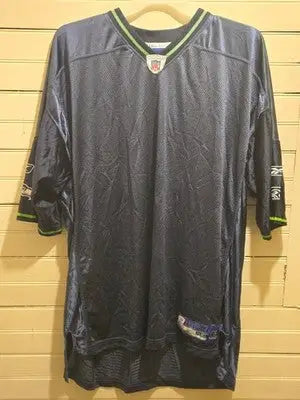 Reebok NFL Jersey Mens 2XL Seattle Seahawks Navy Mesh V Neck Players - Apparel
