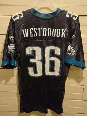 Reebok NFL Jersey Mens M Westbrook 36 Philadelphia Eagles Black Mesh Game Sewn - Apparel