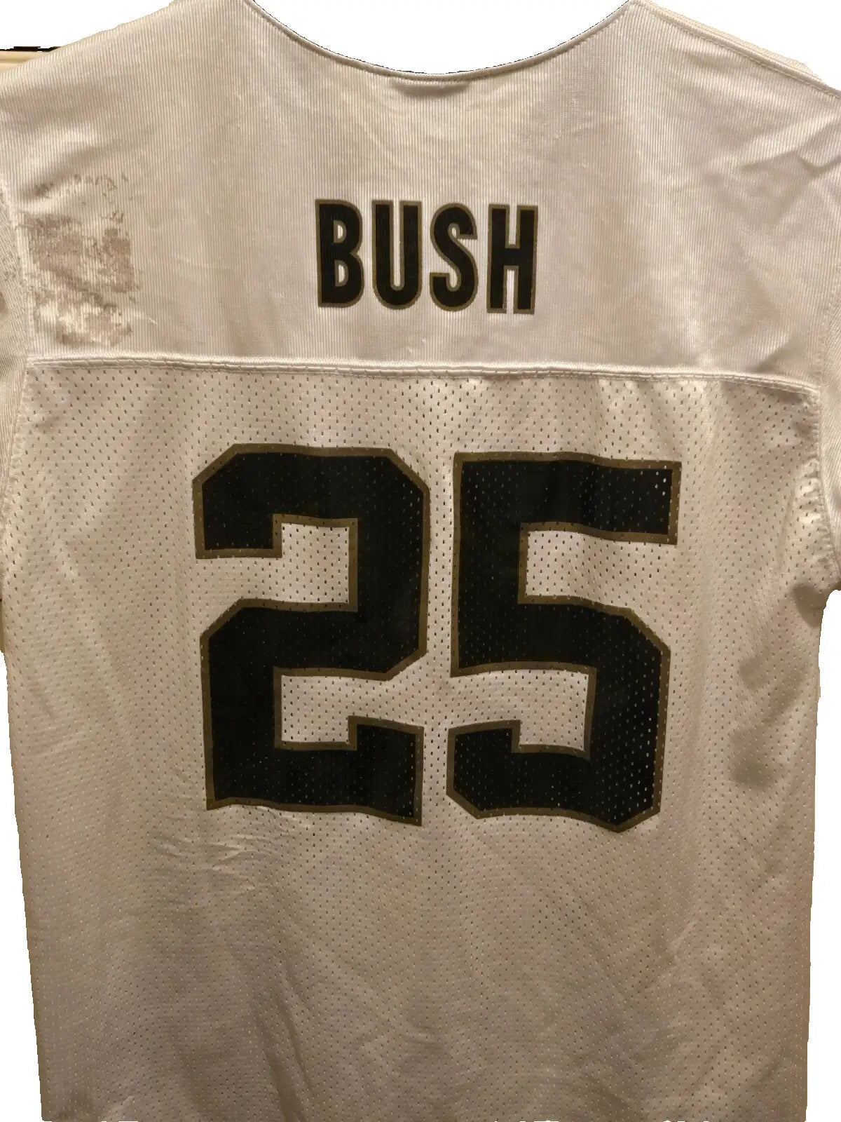 Reebok Reggie Bush New Orleans Saints #25 White Jersey Men’s L W/ smudge on back - Apparel