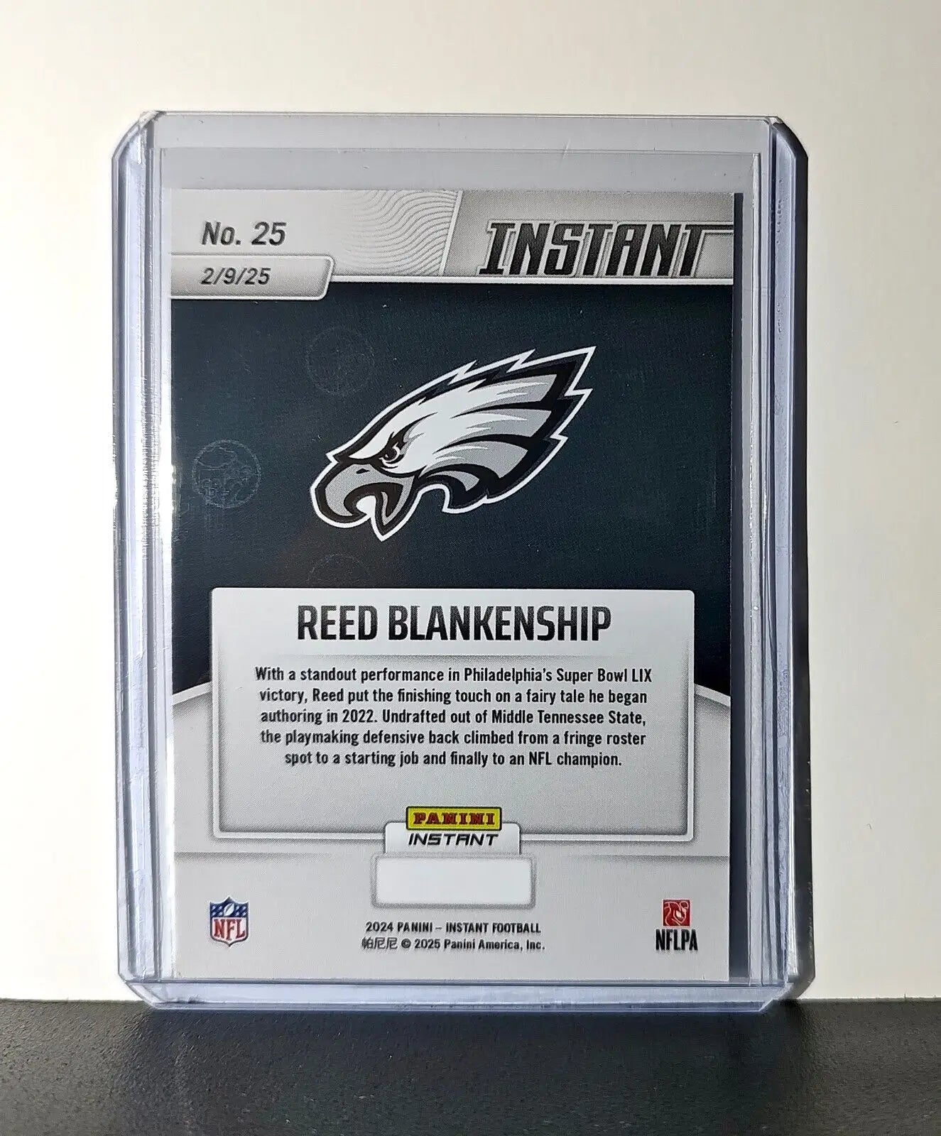 Reed Blackenship 2024 Panini Super Bowl LIX Champions NFL #25 Football Card