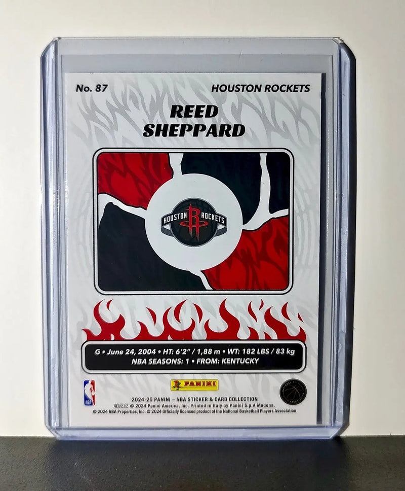 Reed Sheppard Rookie 2024-25 Panini NBA #87 Foil Sticker Card Houston Rockets