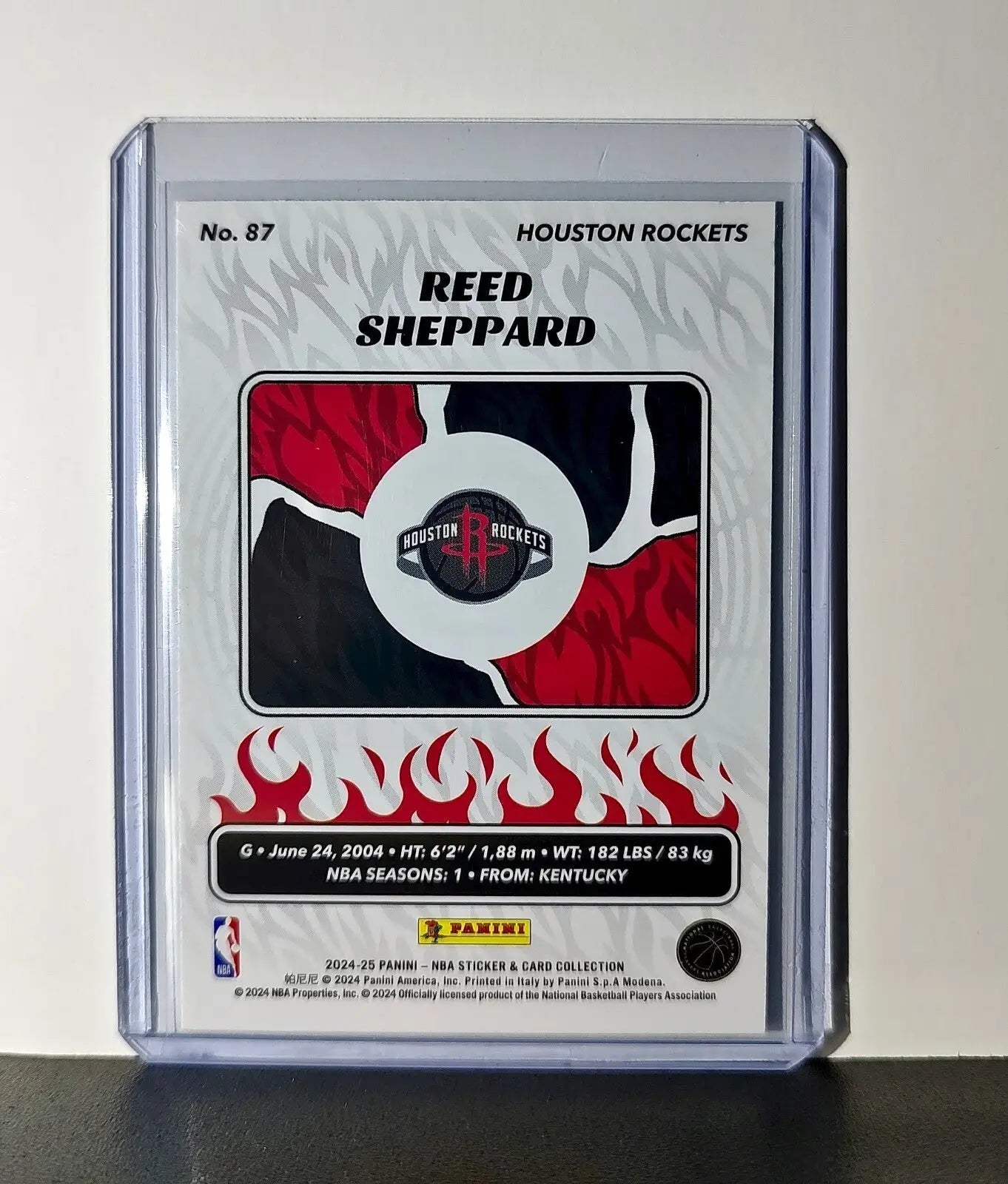 Reed Sheppard Rookie 2024-25 Panini NBA #87 Sticker Card Houston Rockets
