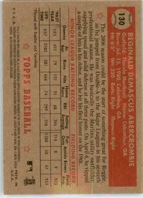 Reggie Abercrombie - 2006 Topps ’52 Rookies - #130 - AUTO Baseball - Baseball Card Single