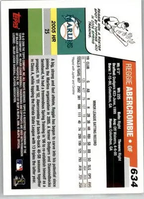 Reggie Abercrombie - 2006 Topps - #634 - AUTO Baseball - Baseball Card Single