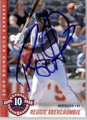 Reggie Abercrombie - 2009 MultiAd Round Rock Express - #25 - AUTO Baseball - Baseball Card Single
