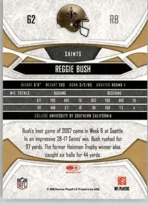 Reggie Bush - 2008 Donruss Gridiron Gear - #62 - Football - Football Card Single