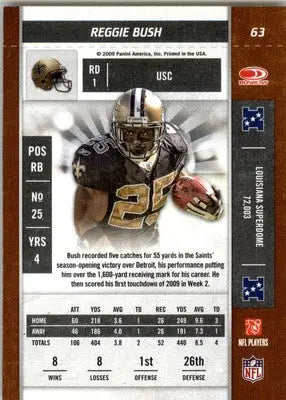 Reggie Bush - 2009 Playoff Contenders - #63 - Football - Football Card Single
