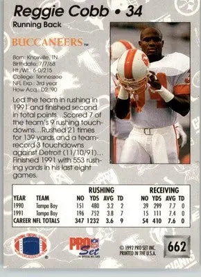 Reggie Cobb - 1992 Pro Set - #662 - Football - Football Card Single