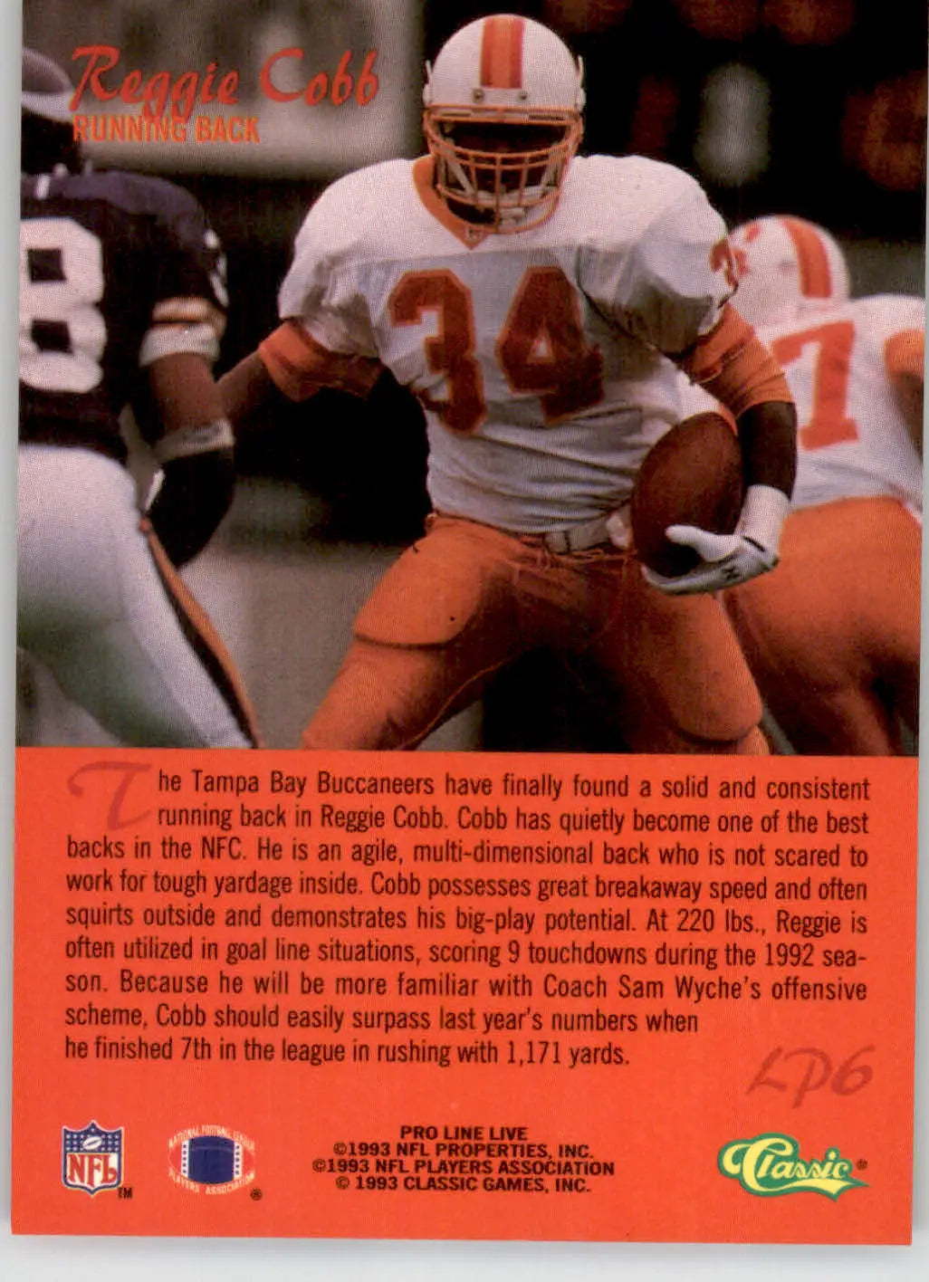 Reggie Cobb - 1993 Pro Line Live - #LP6 - Limited Prints Football