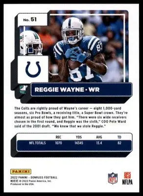 Reggie Wayne 2022 Donruss #51 Indianapolis Colts - Football Card Single