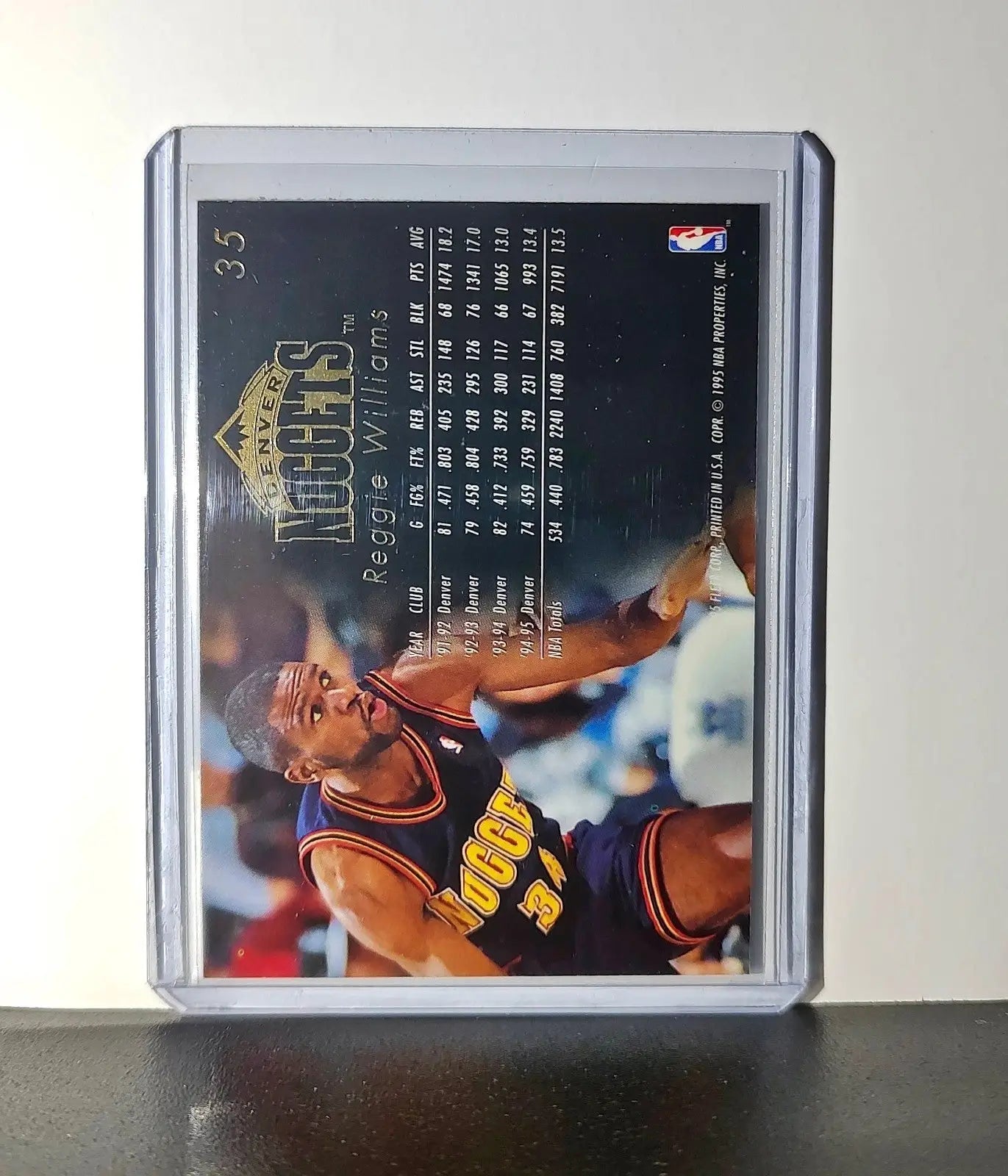Reggie WIlliams 1995-96 Flair NBA #35 Card Denver Nuggets
