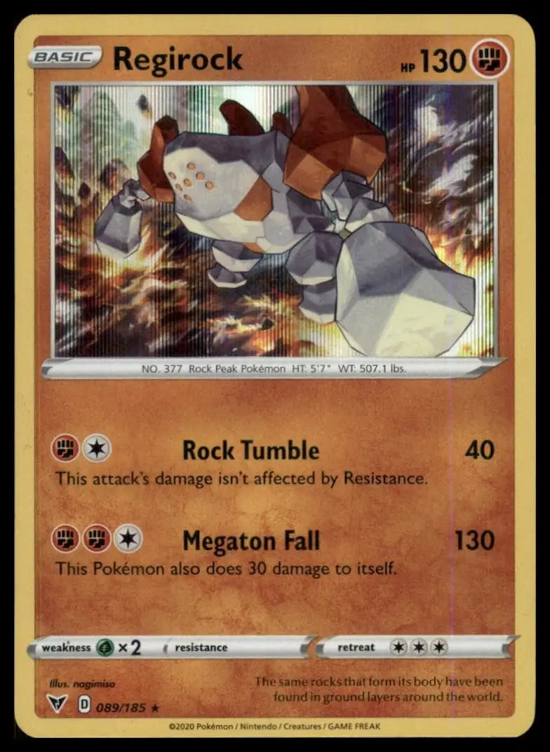 Regirock 089/185 Swsh04: Vivid Voltage Holo - Pokémon Card Single