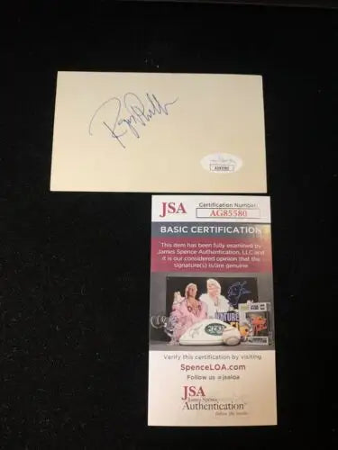 Autographed 3x5 index card of Roger Rabbit with JSA certification for collectors