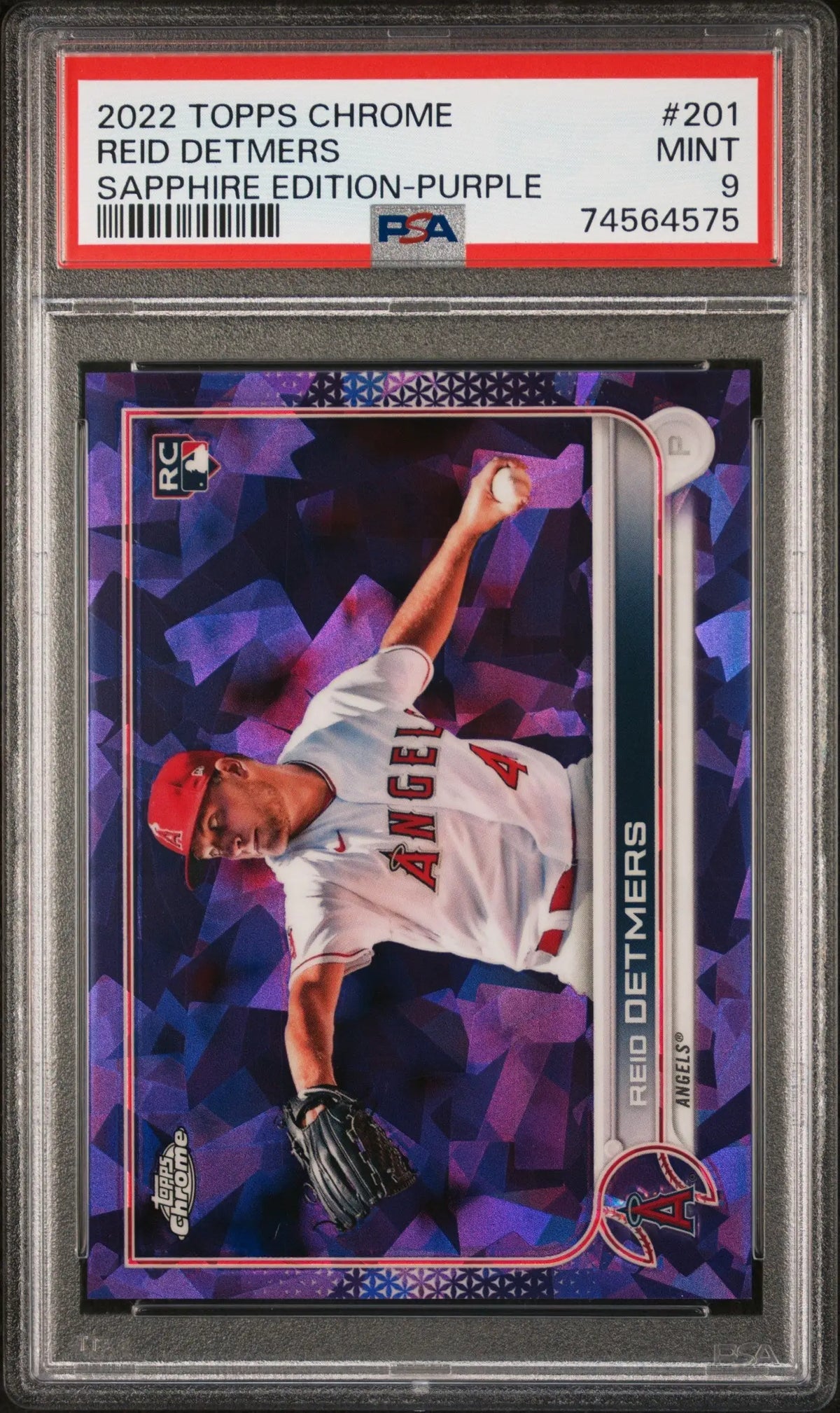 Reid Detmers 2022 Topps Chrome Sapphire Purple #10/10 PSA 9 Mint - Baseball Card Single