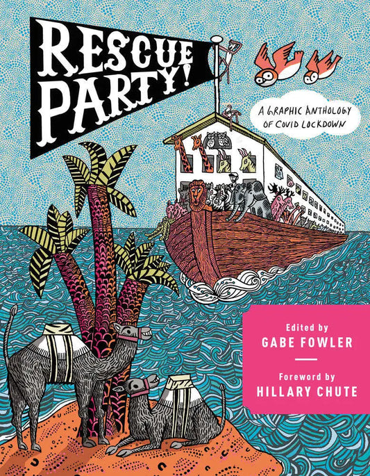 Book cover with Noah’s Ark theme from Rescue Party comics at the desert island shop