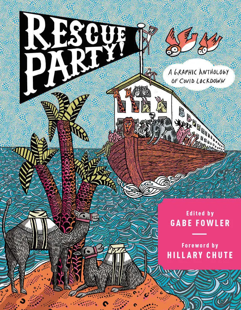 Book cover with Noah’s Ark theme from Rescue Party comics at the desert island shop
