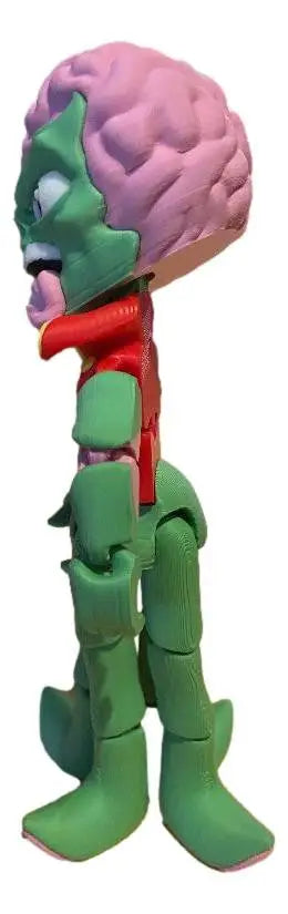 Retro Brain Alien Figure Articulated 3D Poseable Sci-Fi Collectible Toy - Tongue - Action Figure & Toy
