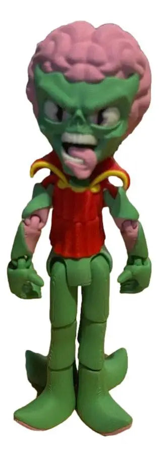 Retro Brain Alien Figure Articulated 3D Poseable Sci-Fi Collectible Toy - Tongue - Action Figure & Toy